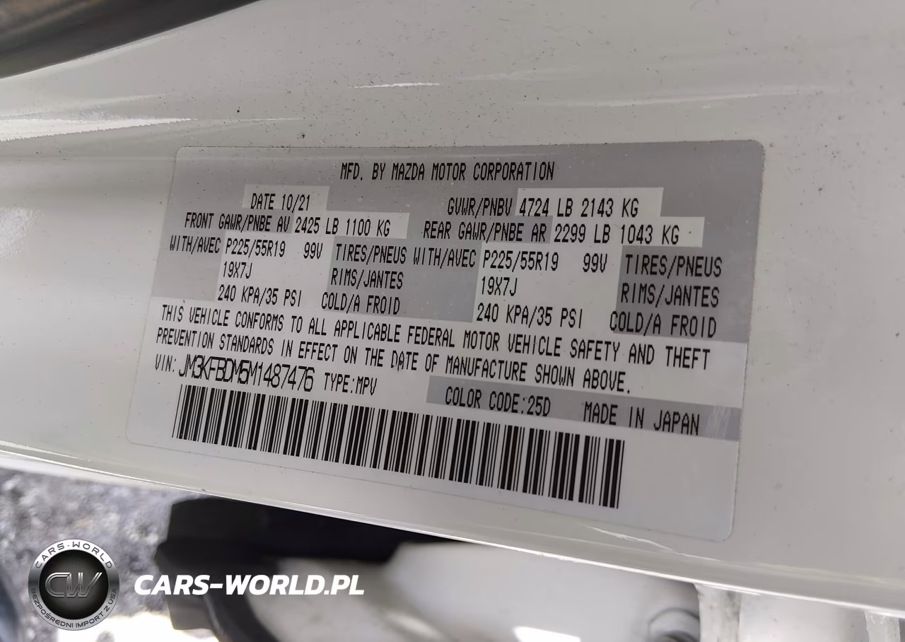 2021 Mazda Cx-5 Grand Touring VIN:JM3KFBDM5M1487476 - 9