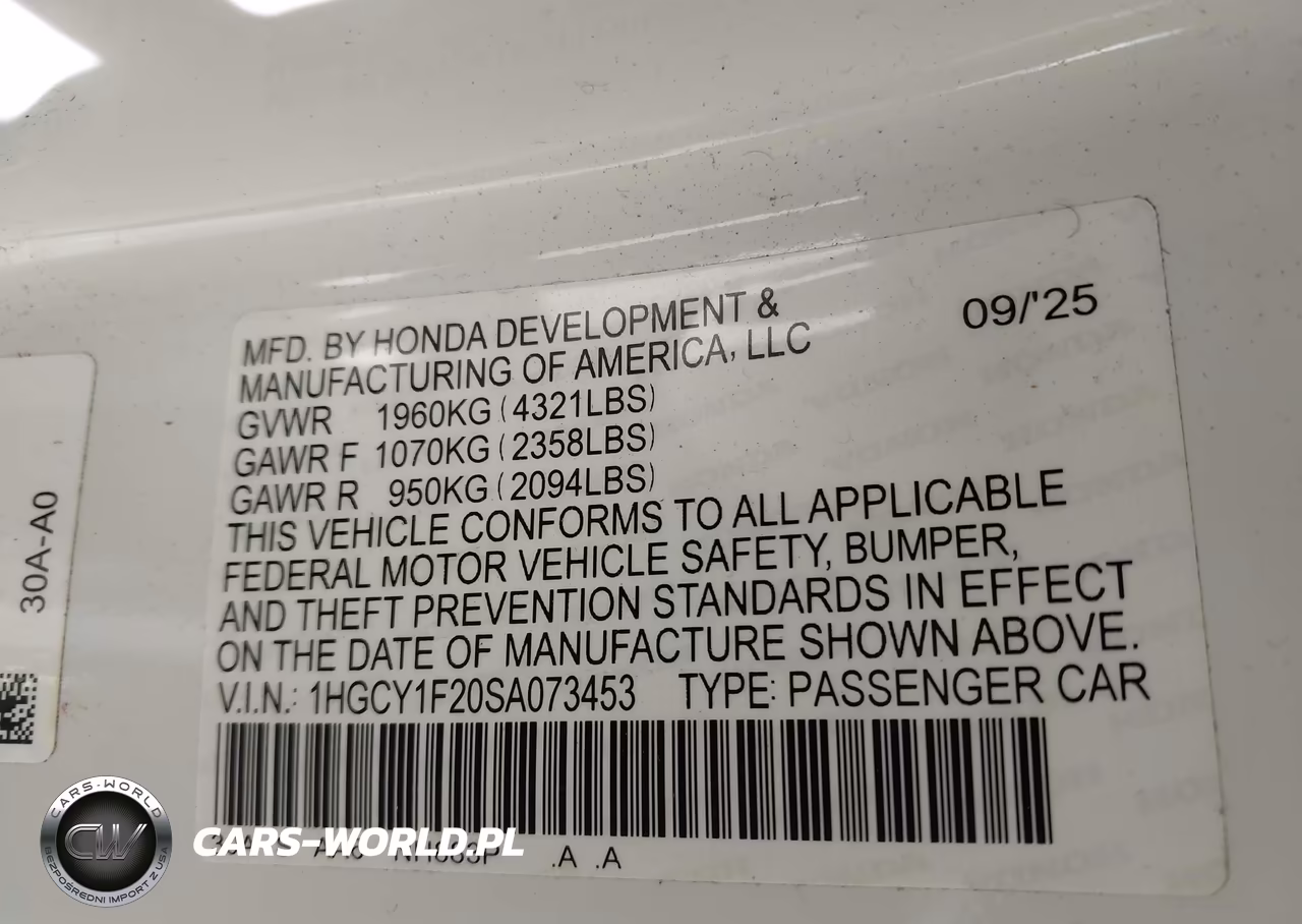 2025 Honda Accord Lx VIN:1HGCY1F20SA073453 - 9