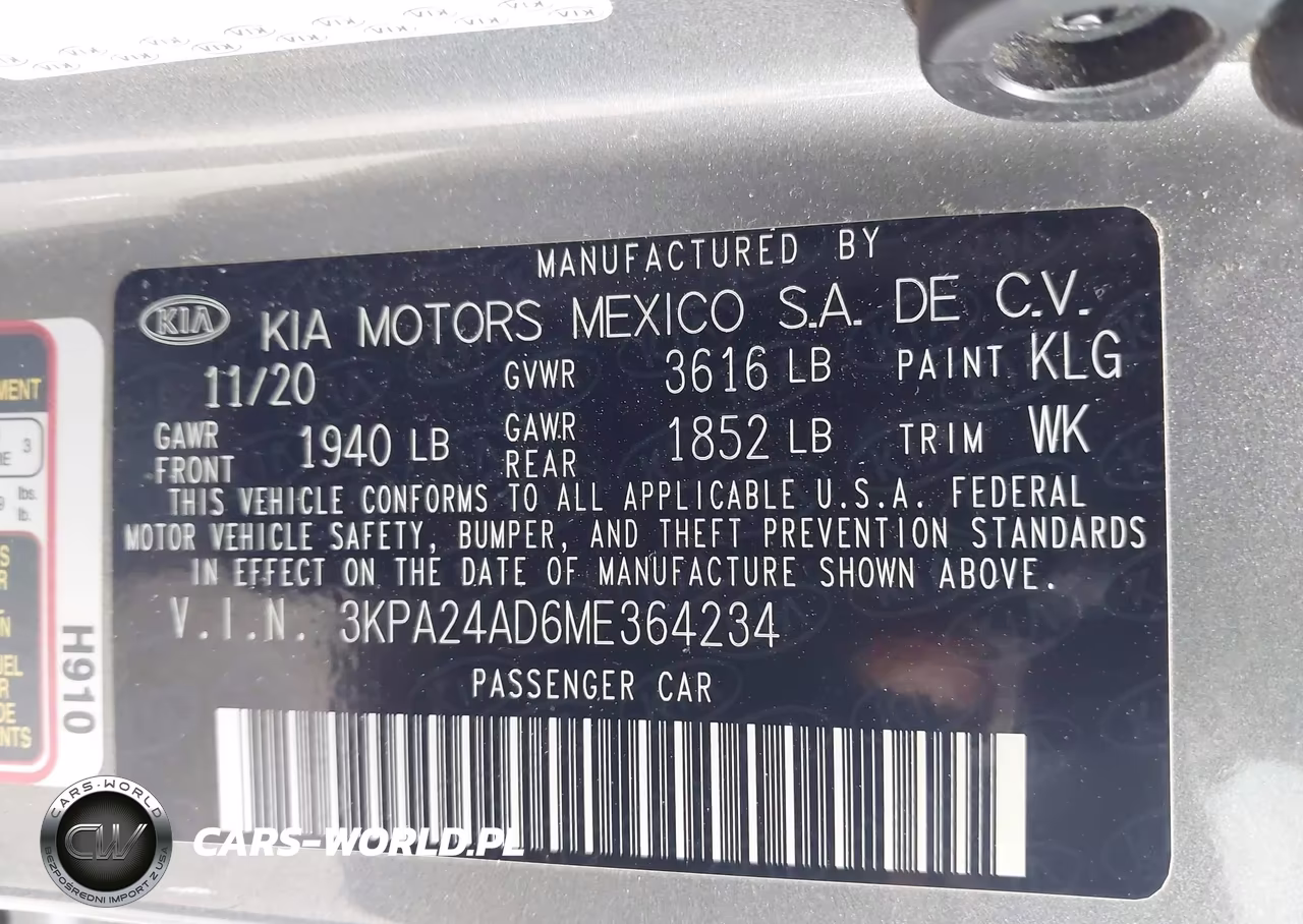 2021 Kia Rio S VIN:3KPA24AD6ME364234 - 9