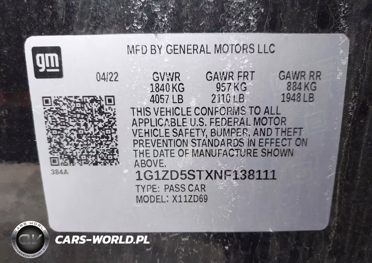 2022 Chevrolet Malibu Fwd Lt VIN:1G1ZD5STXNF138111 - 9