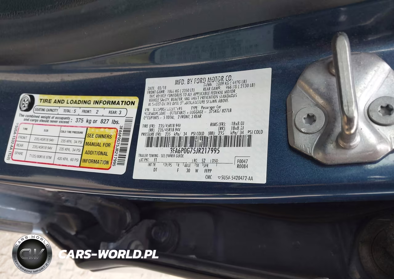 2018 Ford Fusion S VIN:3FA6P0G75JR217995 - 9