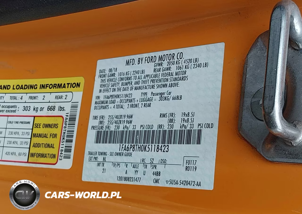 2019 Ford Mustang Ecoboost VIN:1FA6P8TH0K5118423 - 9