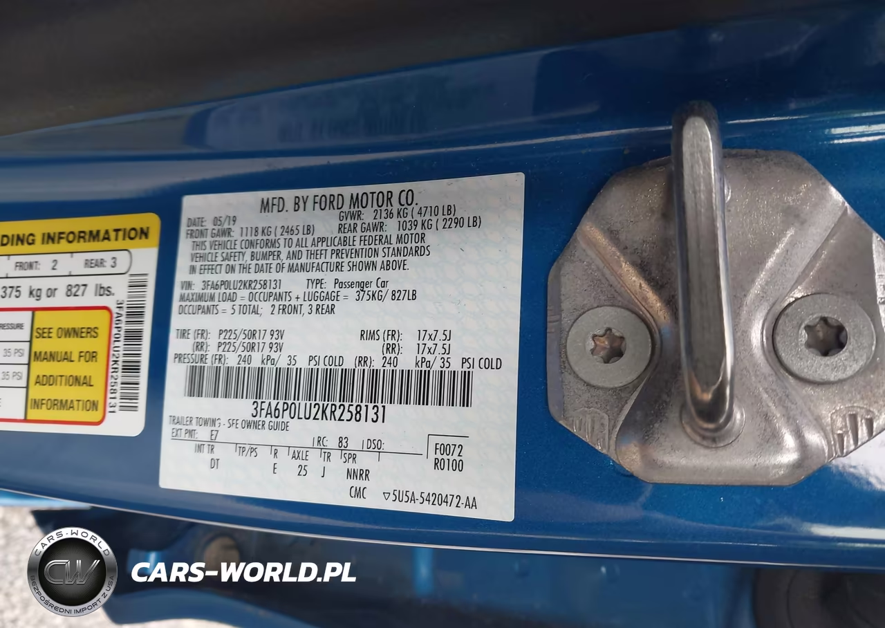 2019 Ford Fusion Hybrid Se VIN:3FA6P0LU2KR258131 - 9