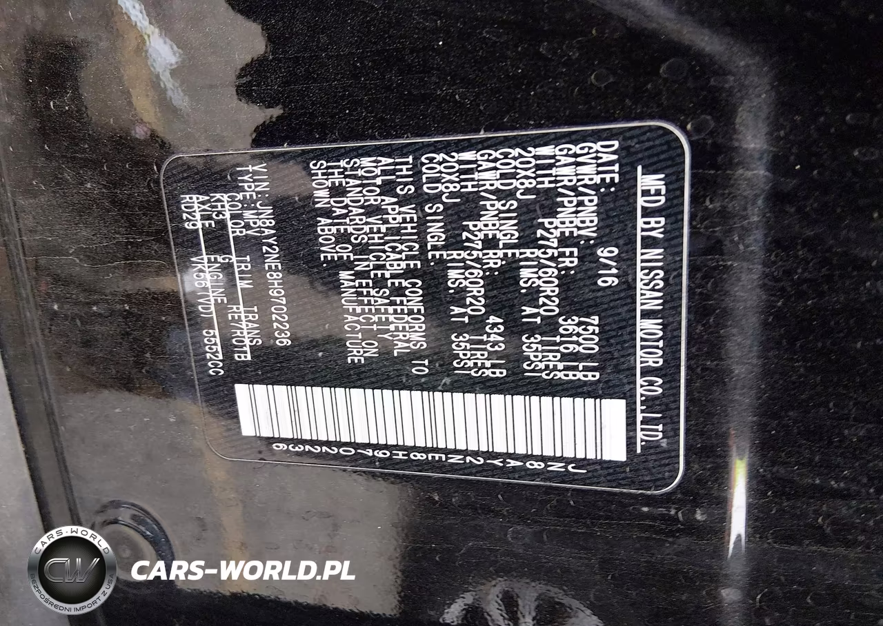 2017 Nissan Armada Platinum VIN:JN8AY2NE8H9702236 - 9