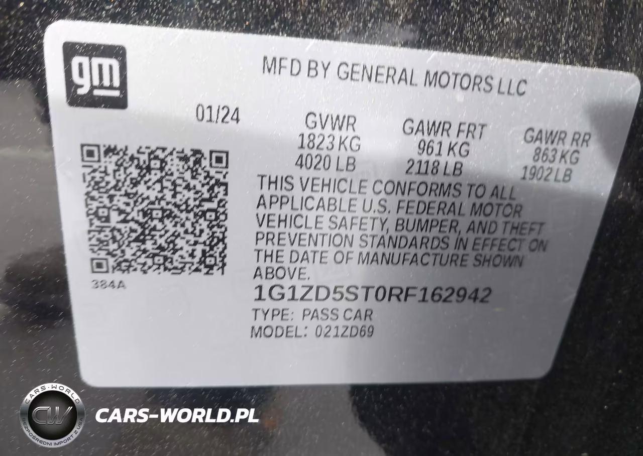 2024 Chevrolet Malibu Fwd 1Lt VIN:1G1ZD5ST0RF162942 - 9