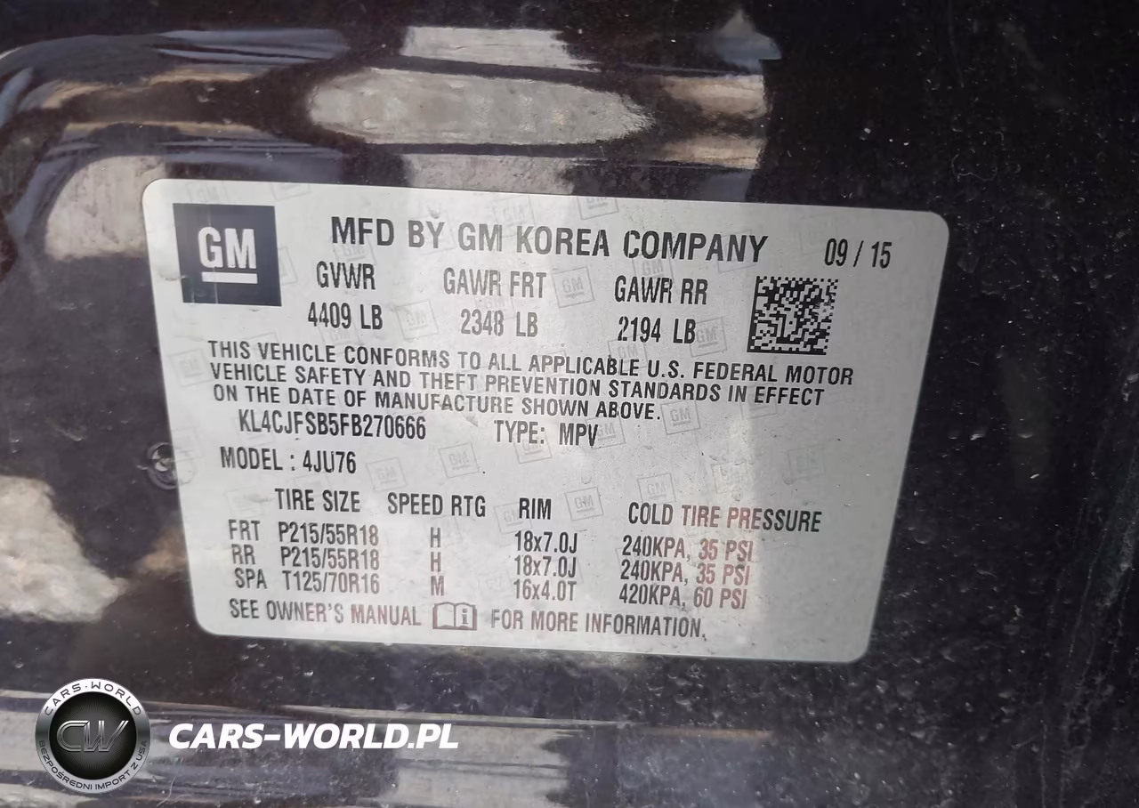 2015 Buick Encore Convenience VIN:KL4CJFSB5FB270666 - 9