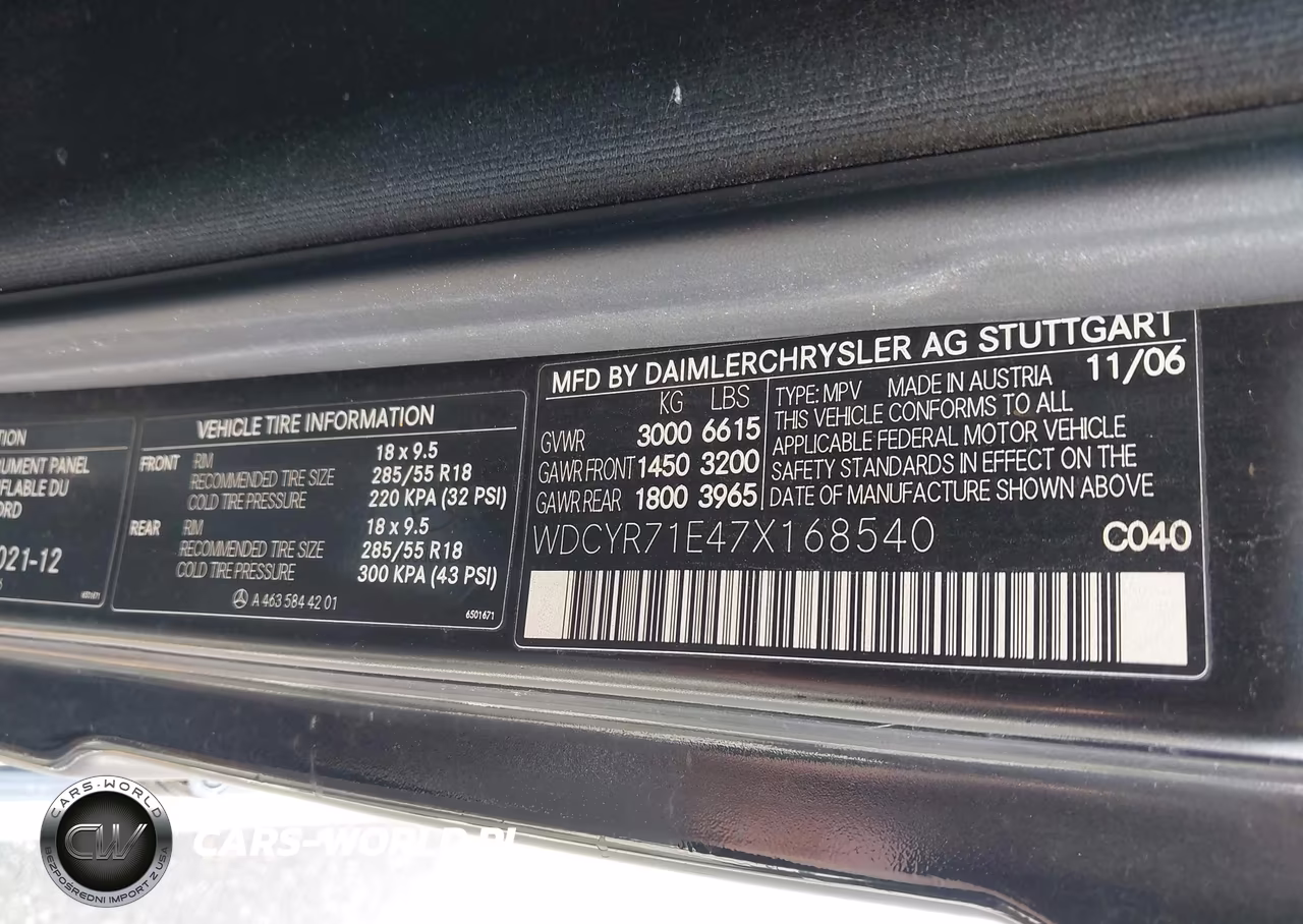 2007 Mercedes-Benz G 55 Amg 4Matic VIN:WDCYR71E47X168540 - 9