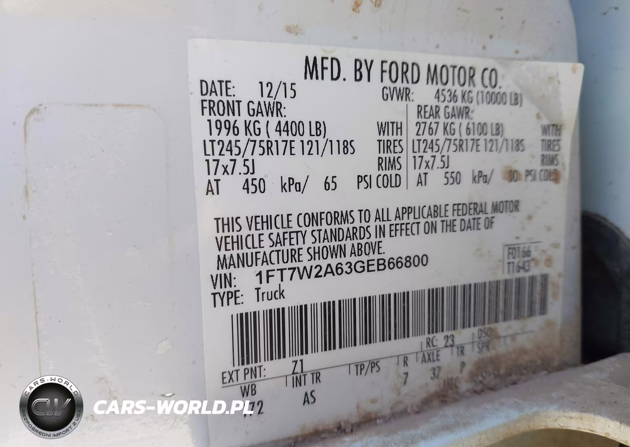 2016 Ford F-250 Xl VIN:1FT7W2A63GEB66800 - 9