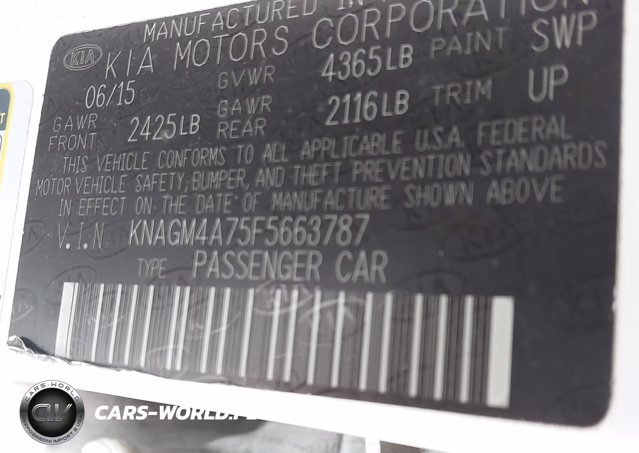 2015 Kia Optima Lx VIN:KNAGM4A75F5663787 - 9