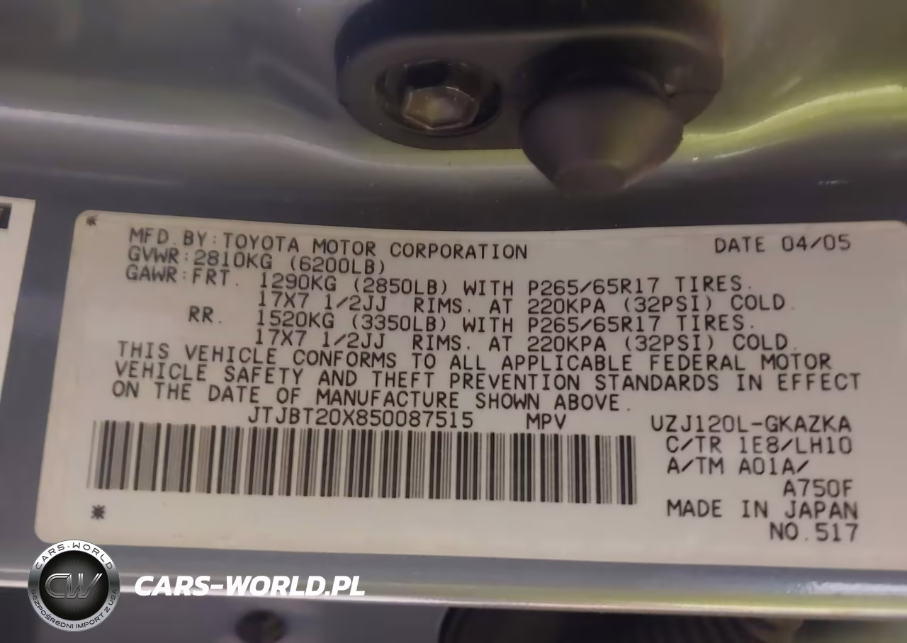 2005 Lexus Gx 470 VIN:JTJBT20X850087515 - 9
