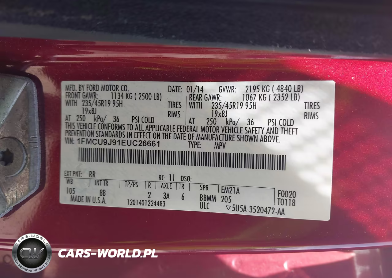 2014 Ford Escape Titanium VIN:1FMCU9J91EUC26661 - 9