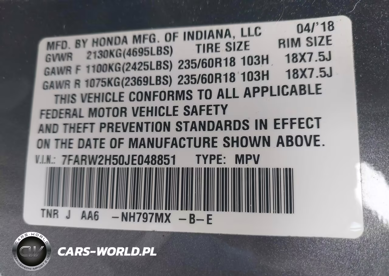 2018 Honda Cr-V Ex VIN:7FARW2H50JE048851 - 9