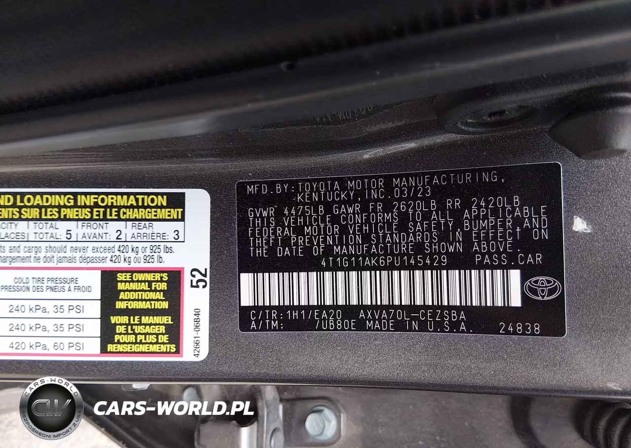 2023 Toyota Camry Se VIN:4T1G11AK6PU145429 - 9