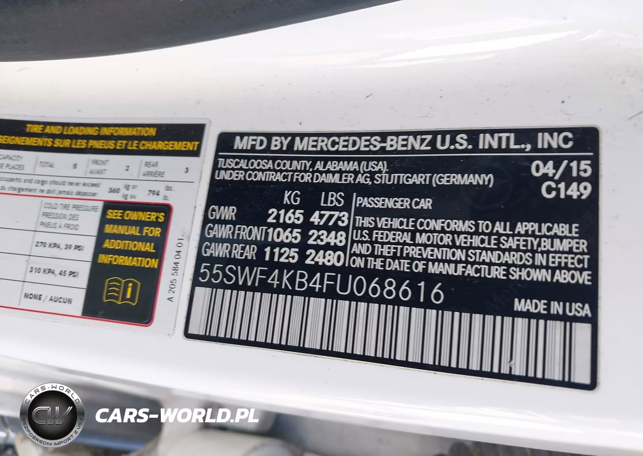 2015 Mercedes-Benz C 300 4Matic VIN:55SWF4KB4FU068616 - 9