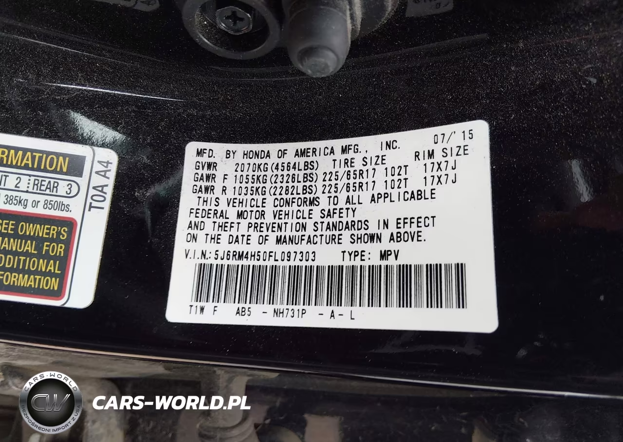 2015 Honda Cr-V Ex VIN:5J6RM4H50FL097303 - 9
