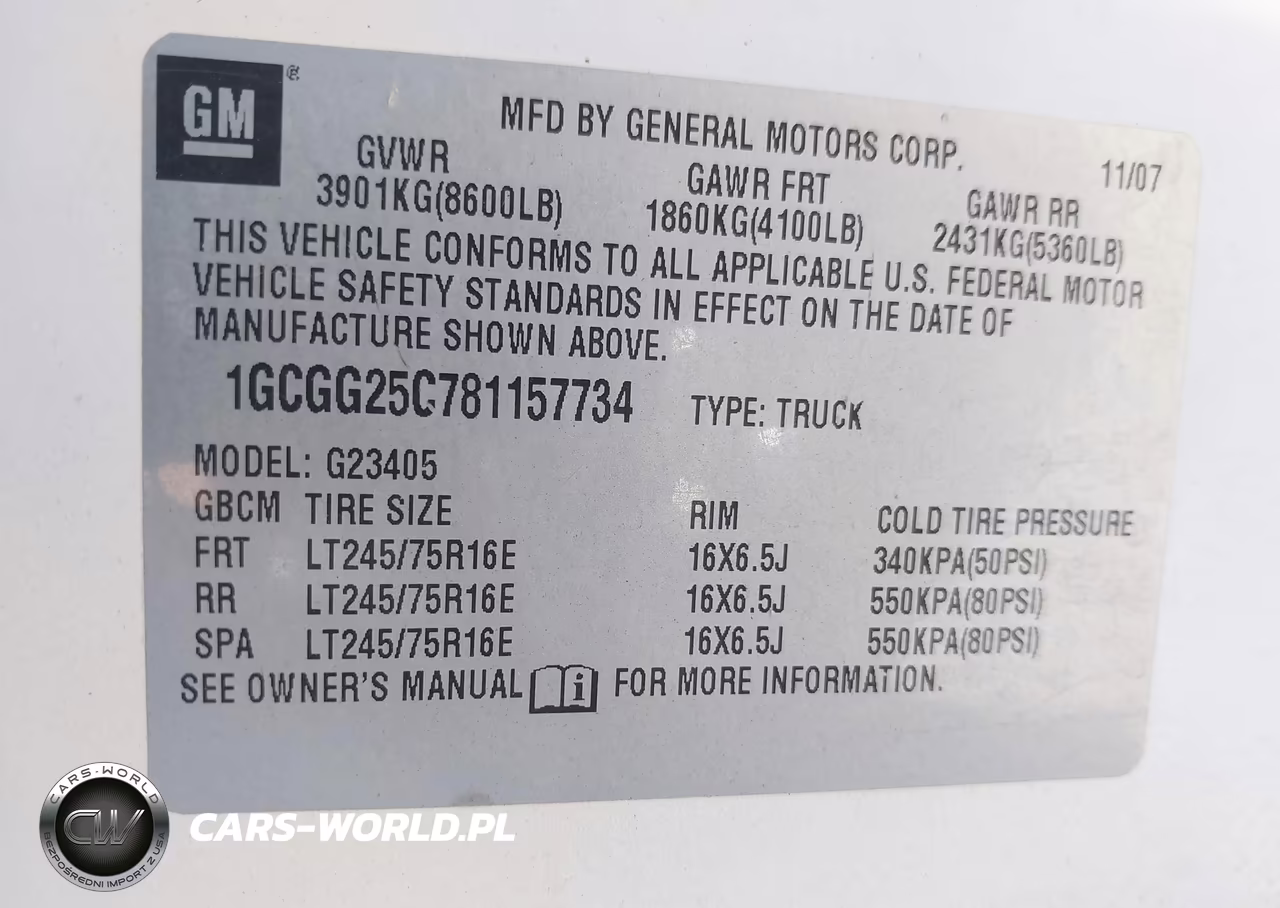 2008 Chevrolet Express Work Van VIN:1GCGG25C781157734 - 9
