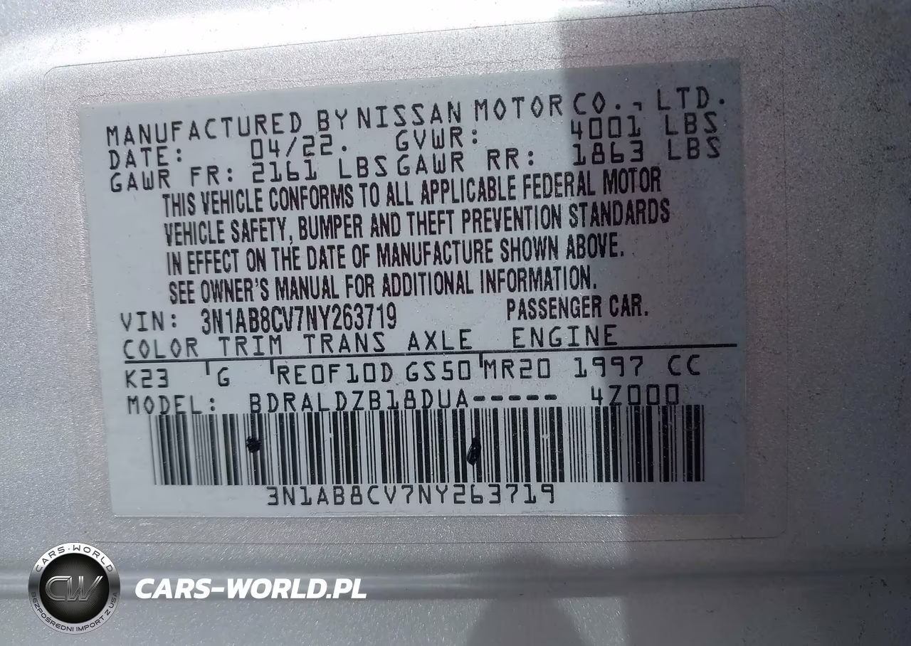 2022 Nissan Sentra Sv Xtronic Cvt VIN:3N1AB8CV7NY263719 - 9