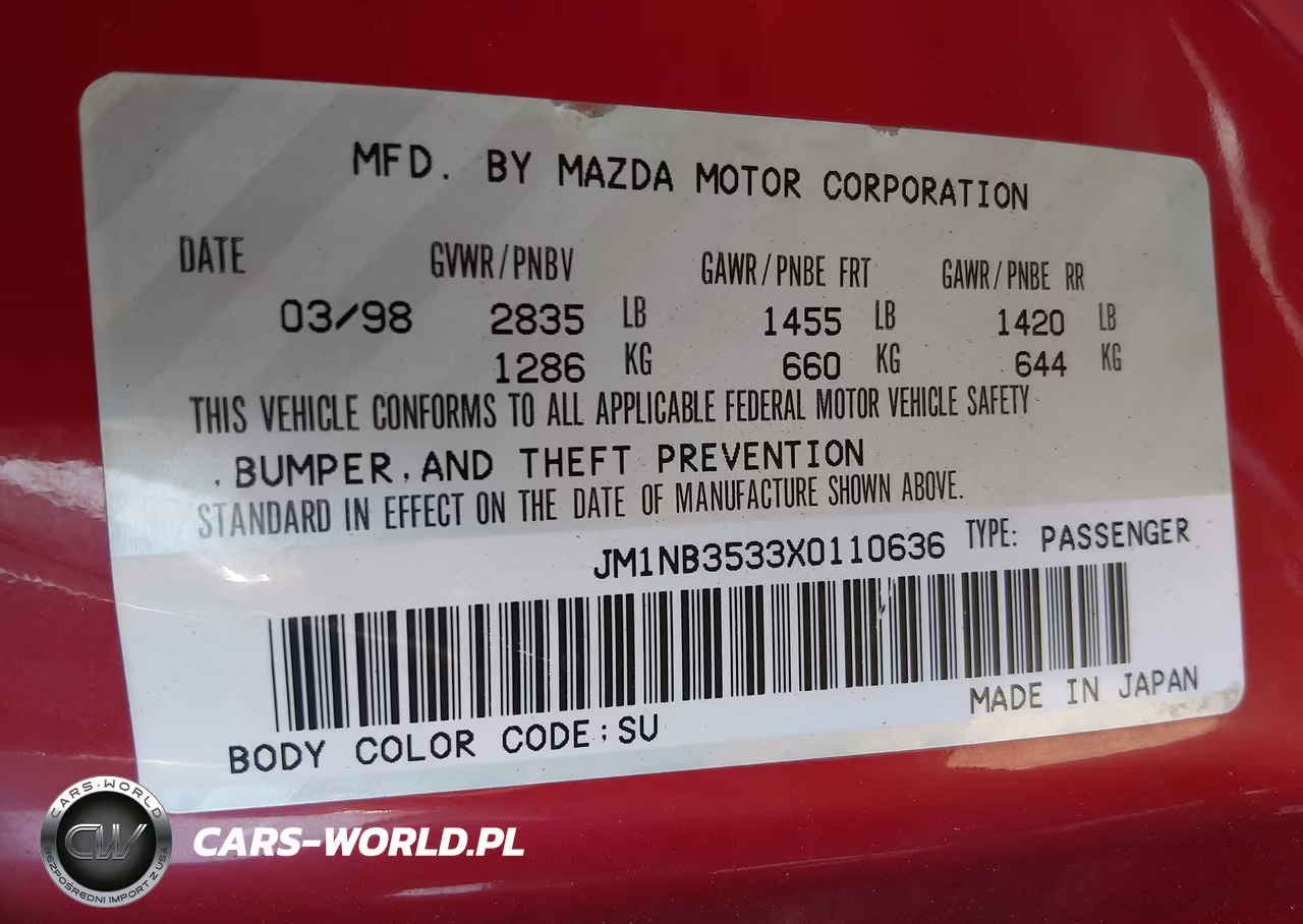 1999 Mazda Mx-5 Miata Leather Pkg-Popular Equipment Pkg-Sports Pkg-Touring Pkg VIN:JM1NB3533X0110636 - 9
