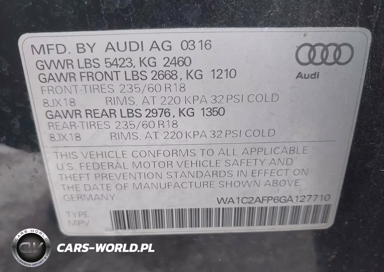 2016 Audi Q5 2.0T Premium VIN:WA1C2AFP6GA127710 - 9