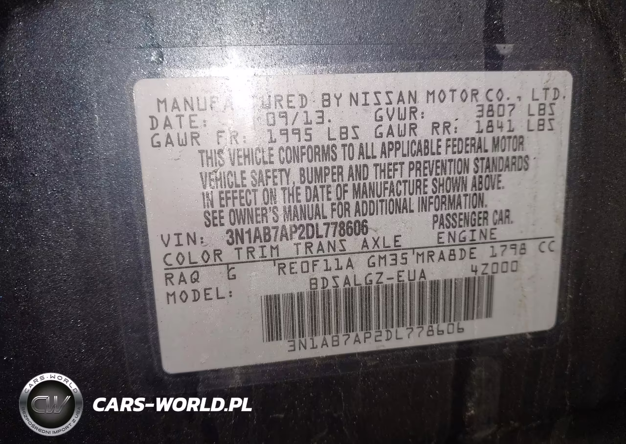 2013 Nissan Sentra Sl VIN:3N1AB7AP2DL778606 - 9