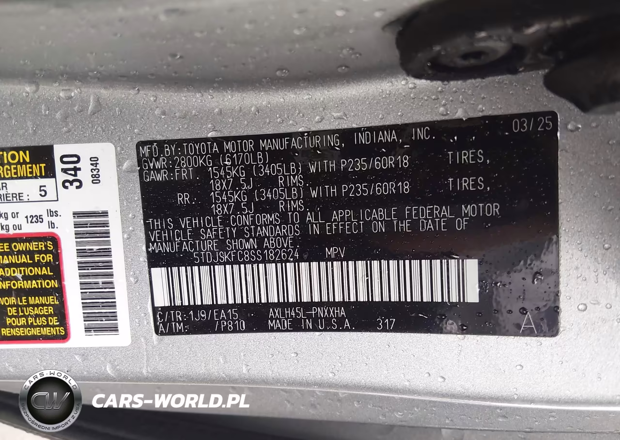 2025 Toyota Sienna Xle VIN:5TDJSKFC8SS182624 - 9