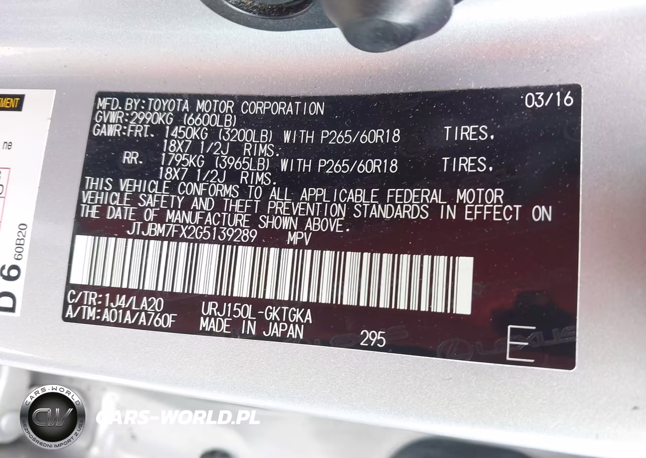 2016 Lexus Gx 460 VIN:JTJBM7FX2G5139289 - 9