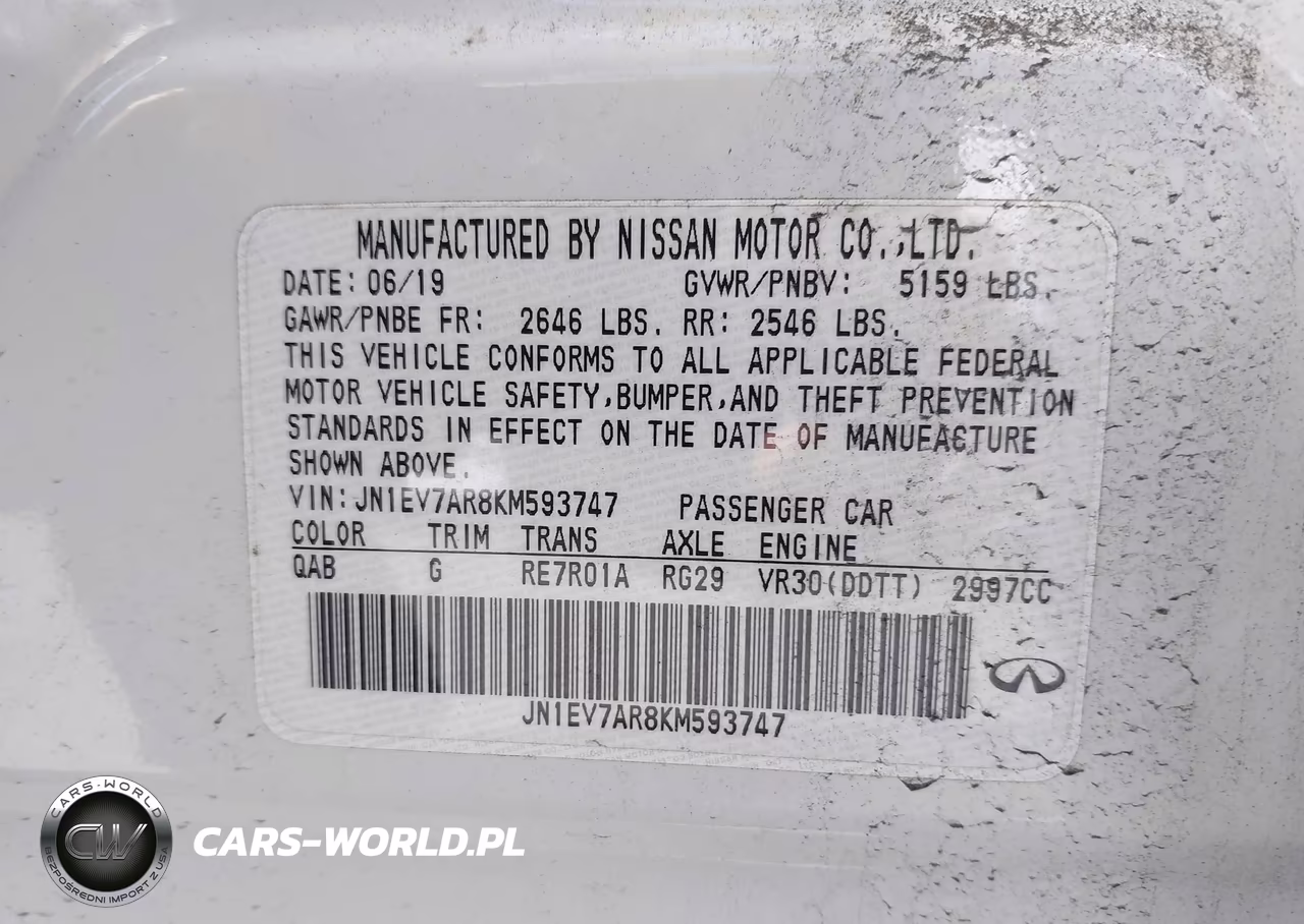 2019 Infiniti Q50 3.0T Luxe VIN:JN1EV7AR8KM593747 - 9