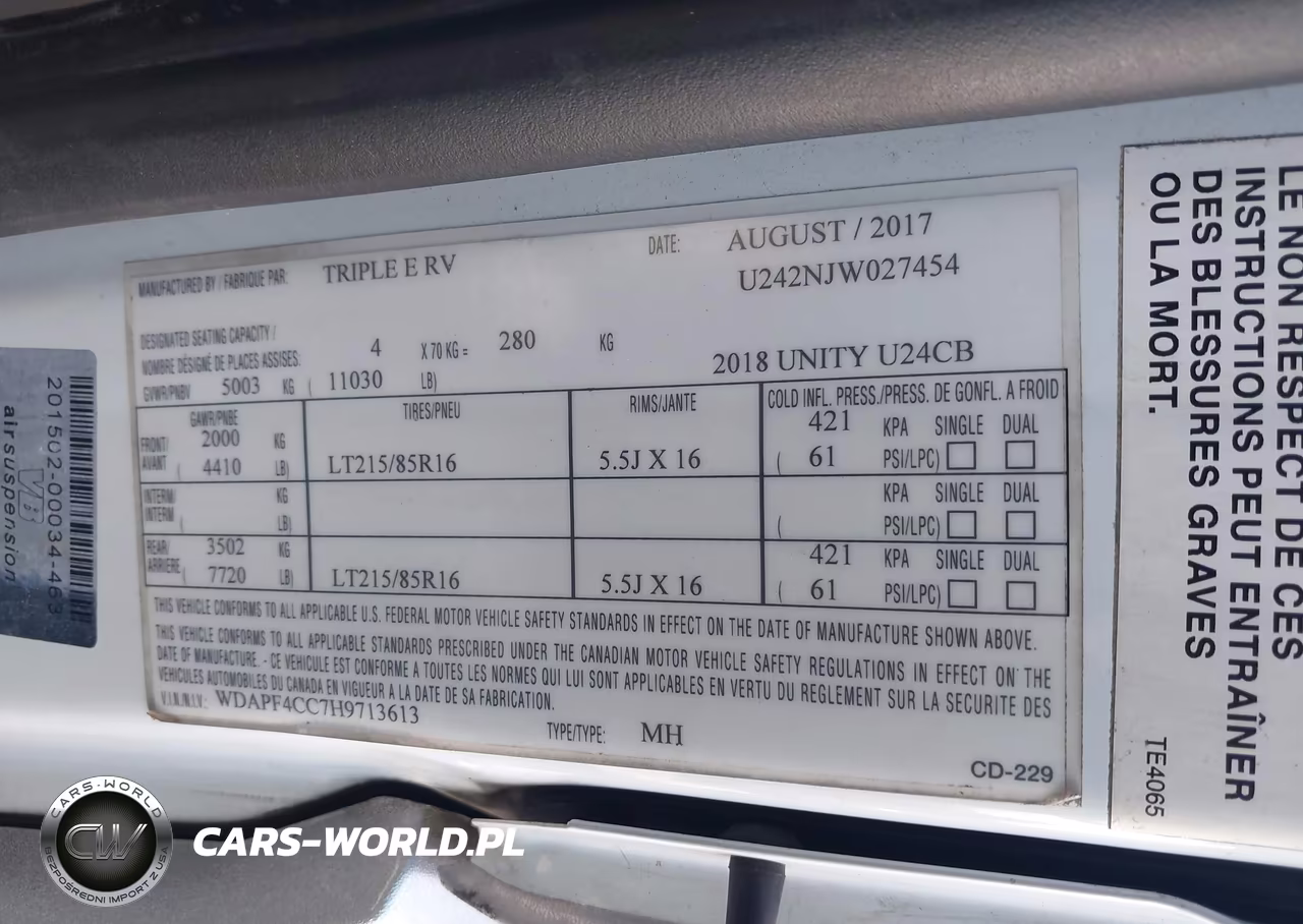 2017 Mercedes-Benz Sprinter 3500 High Roof V6 VIN:WDAPF4CC7H9713613 - 8