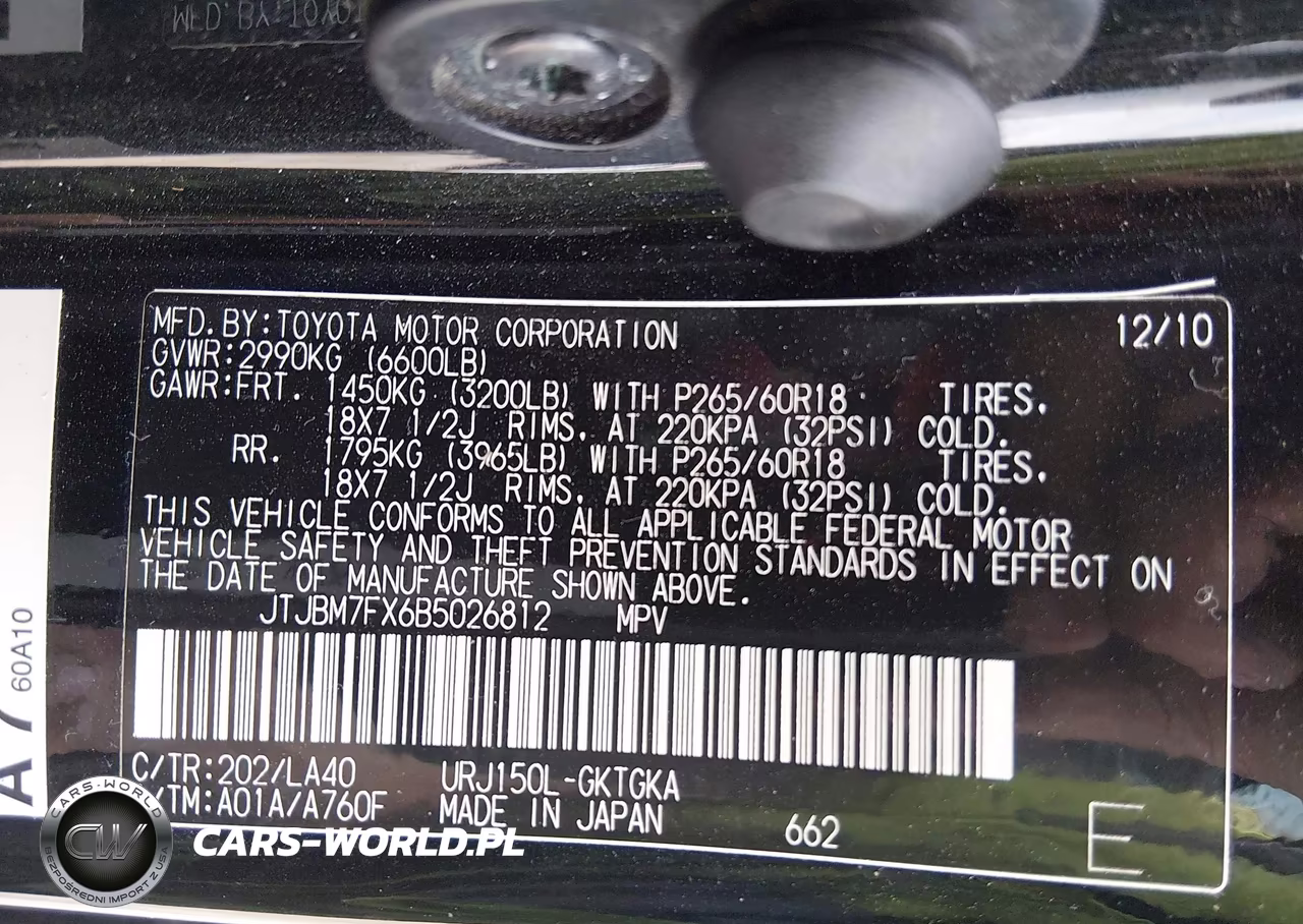 2011 Lexus Gx 460 VIN:JTJBM7FX6B5026812 - 9