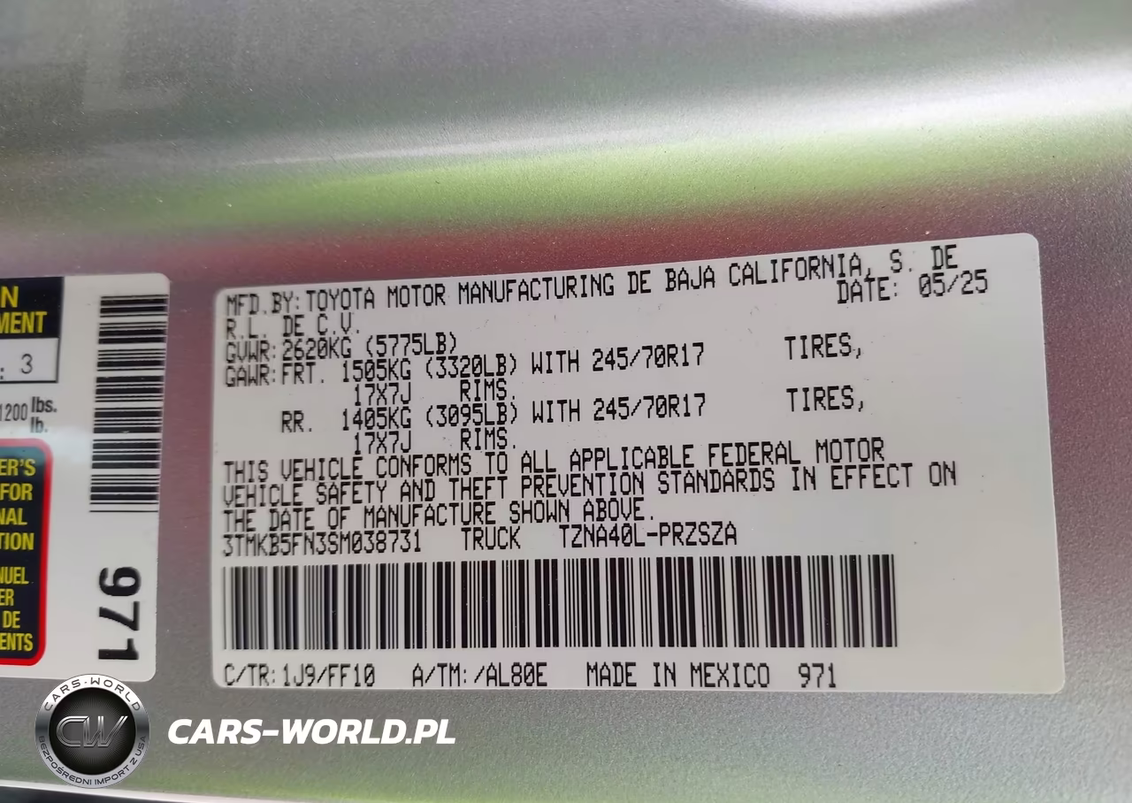 2025 Toyota Tacoma Sr5 VIN:3TMKB5FN3SM038731 - 9