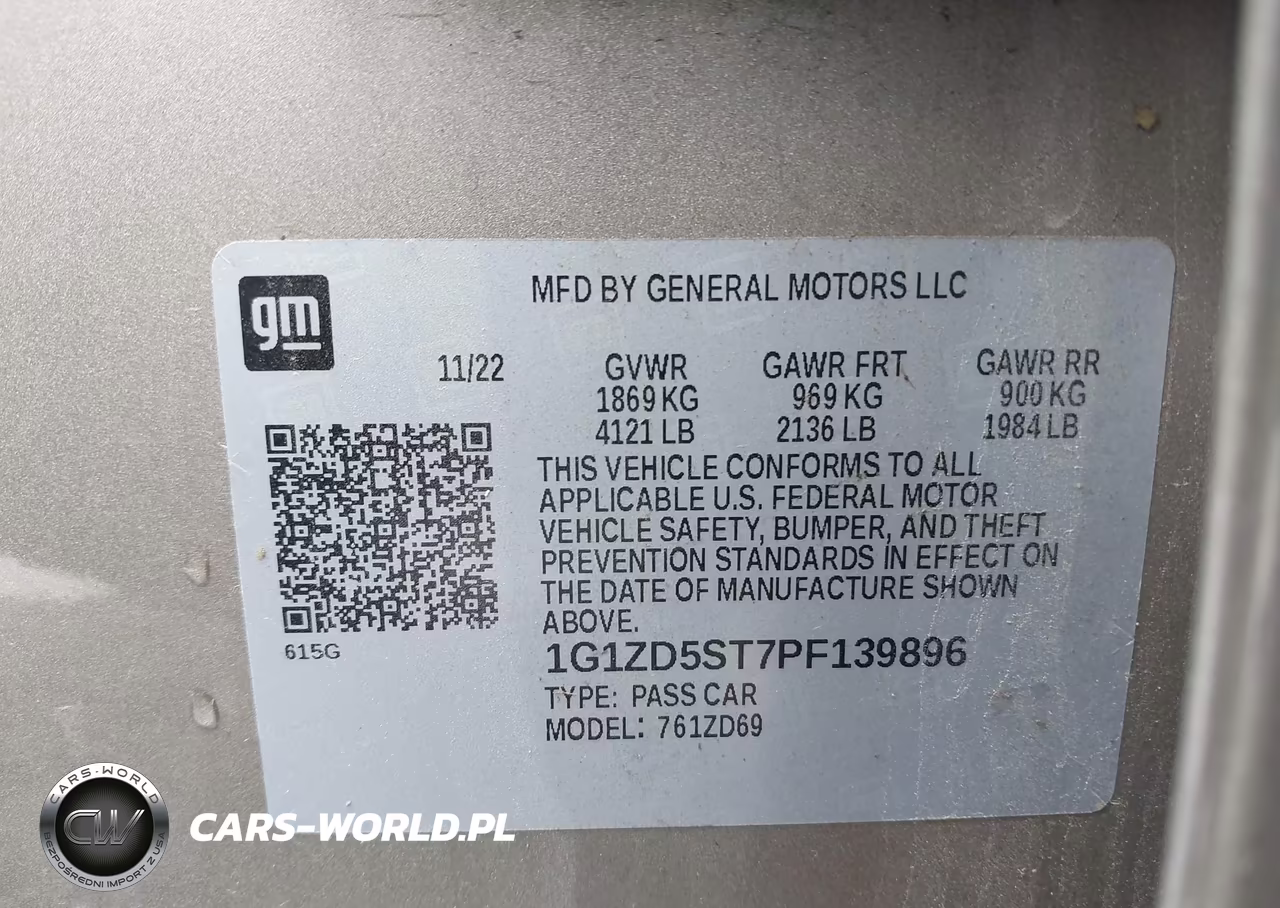 2023 Chevrolet Malibu Fwd 1Lt VIN:1G1ZD5ST7PF139896 - 9