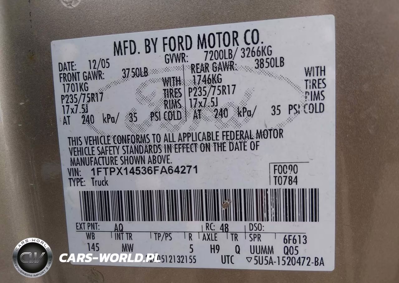 2006 Ford F-150 Fx4-Lariat-Xl-Xlt VIN:1FTPX14536FA64271 - 9