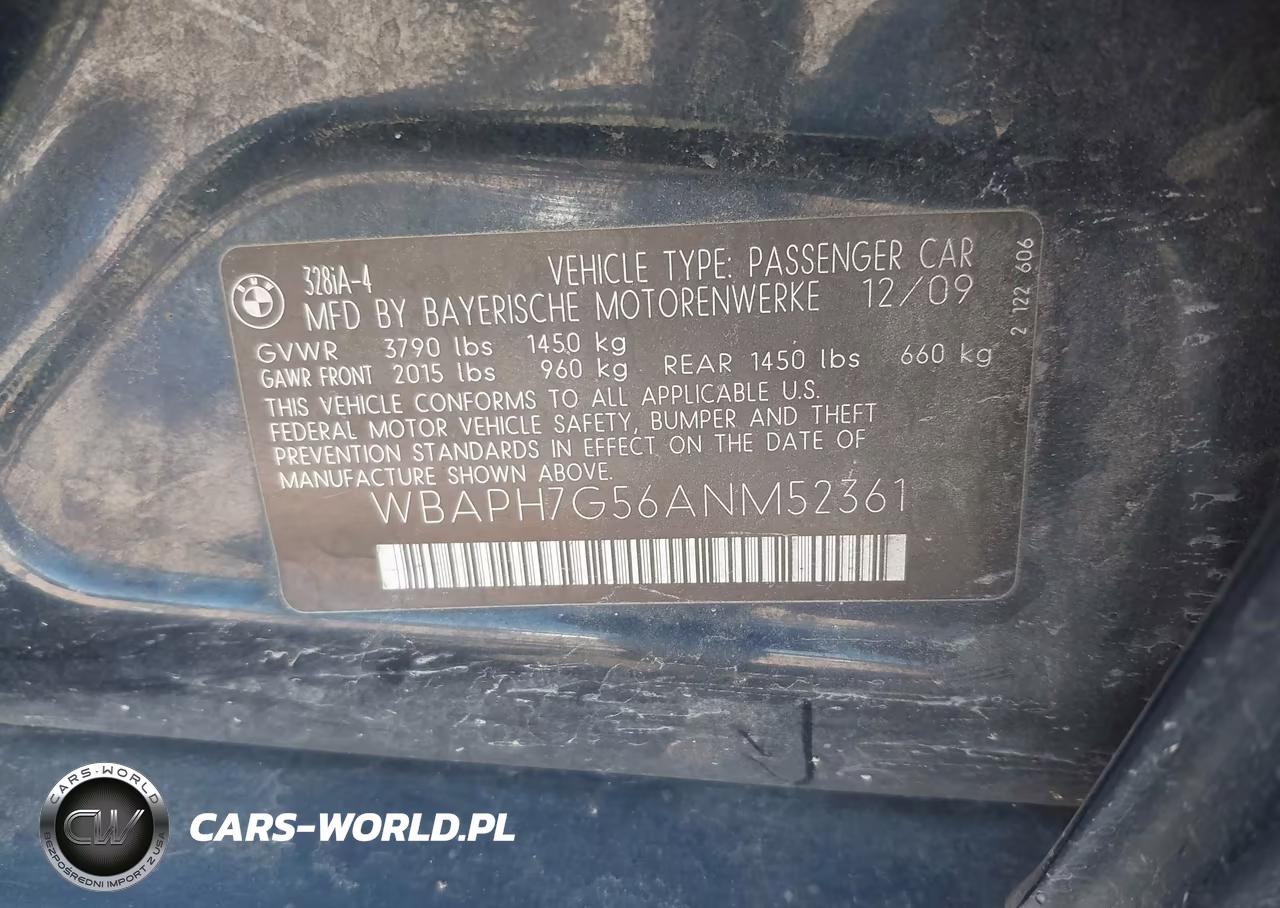 2010 BMW 328I VIN:WBAPH7G56ANM52361 - 9
