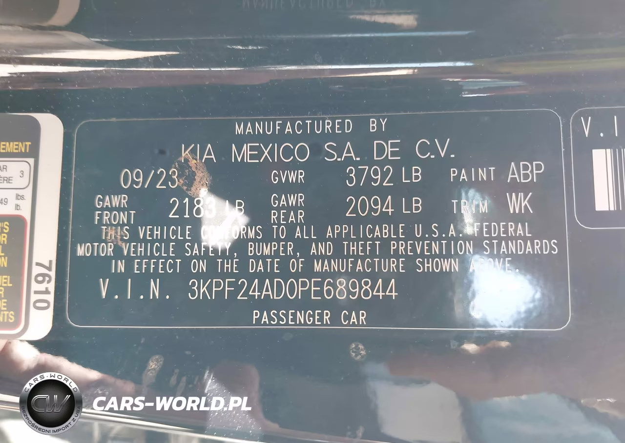 2023 Kia Forte Lxs VIN:3KPF24AD0PE689844 - 9