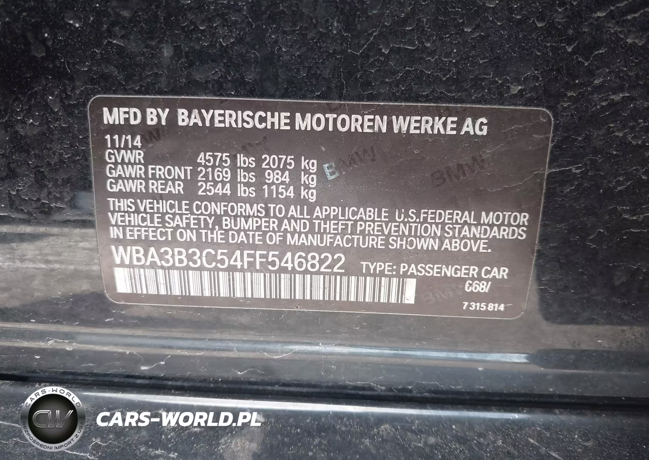 2015 BMW 328I xDrive VIN:WBA3B3C54FF546822 - 9