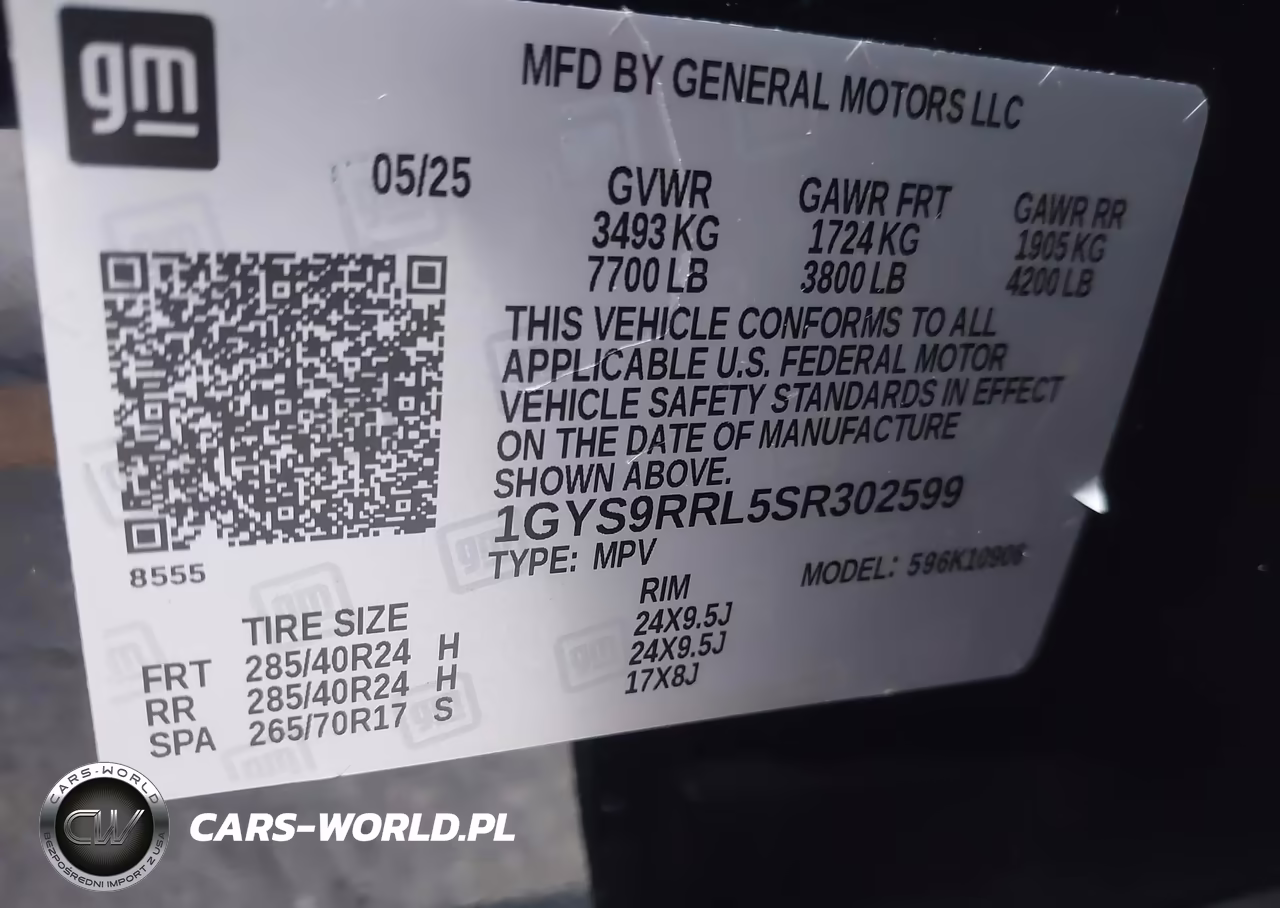 2025 Cadillac Escalade Esv Sport Platinum VIN:1GYS9RRL5SR302599 - 9