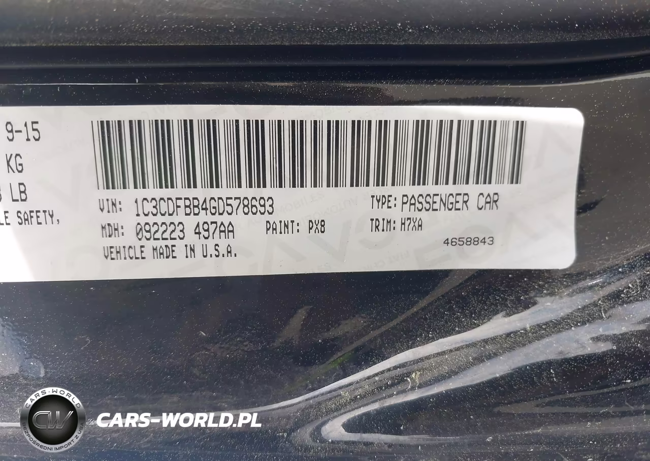 2016 Dodge Dart Sxt VIN:1C3CDFBB4GD578693 - 9