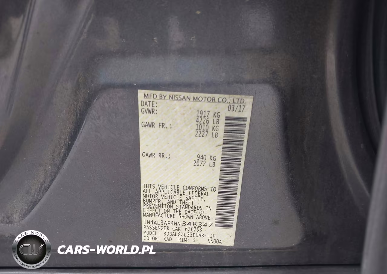 2017 Nissan Altima 2.5 S VIN:1N4AL3AP4HN348347 - 9