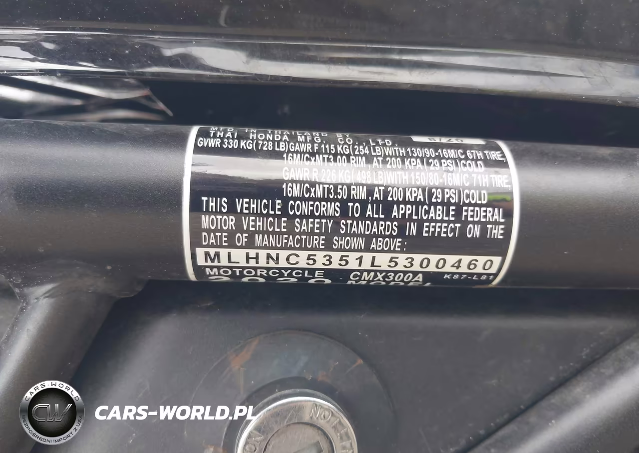 2020 Honda Cmx300 A VIN:MLHNC5351L5300460 - 10