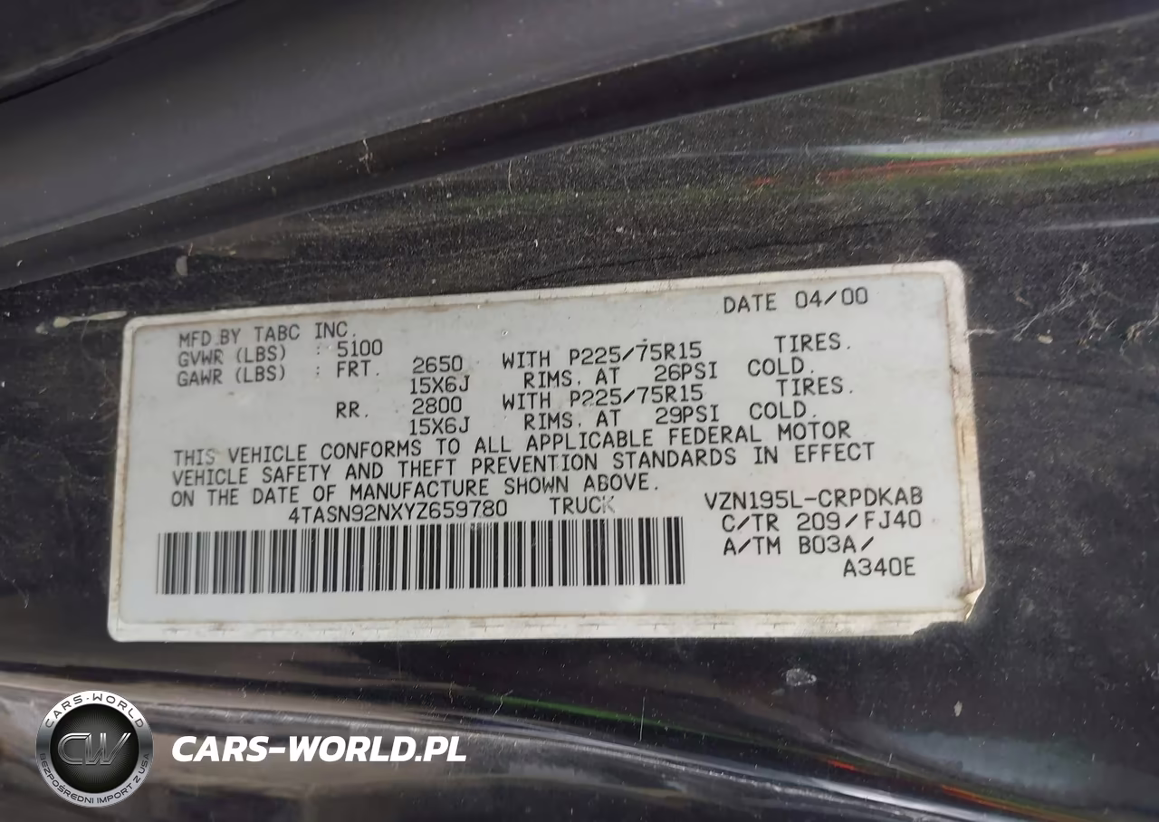 2000 Toyota Tacoma Prerunner V6 VIN:4TASN92NXYZ659780 - 9