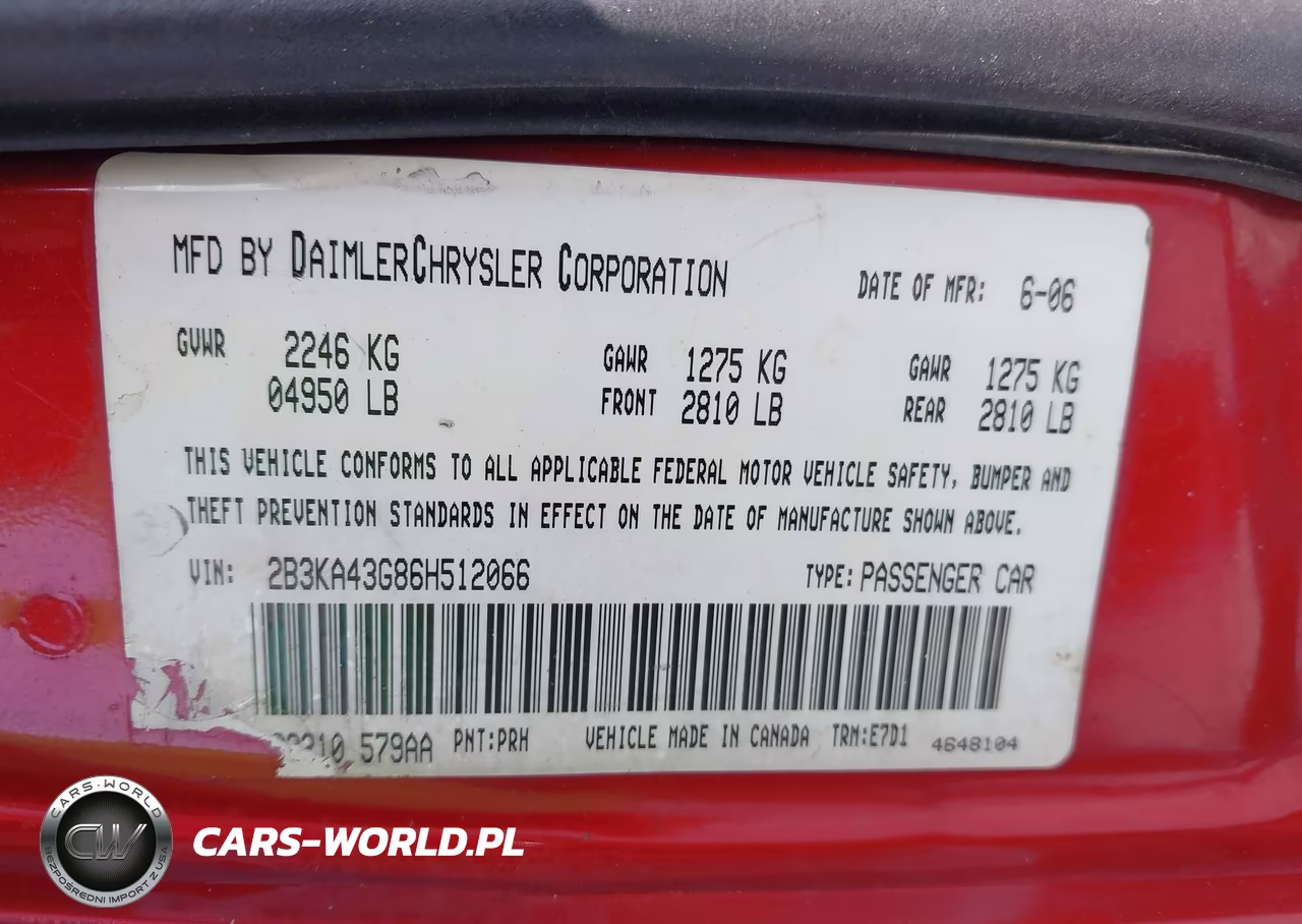 2006 Dodge Charger VIN:2B3KA43G86H512066 - 9