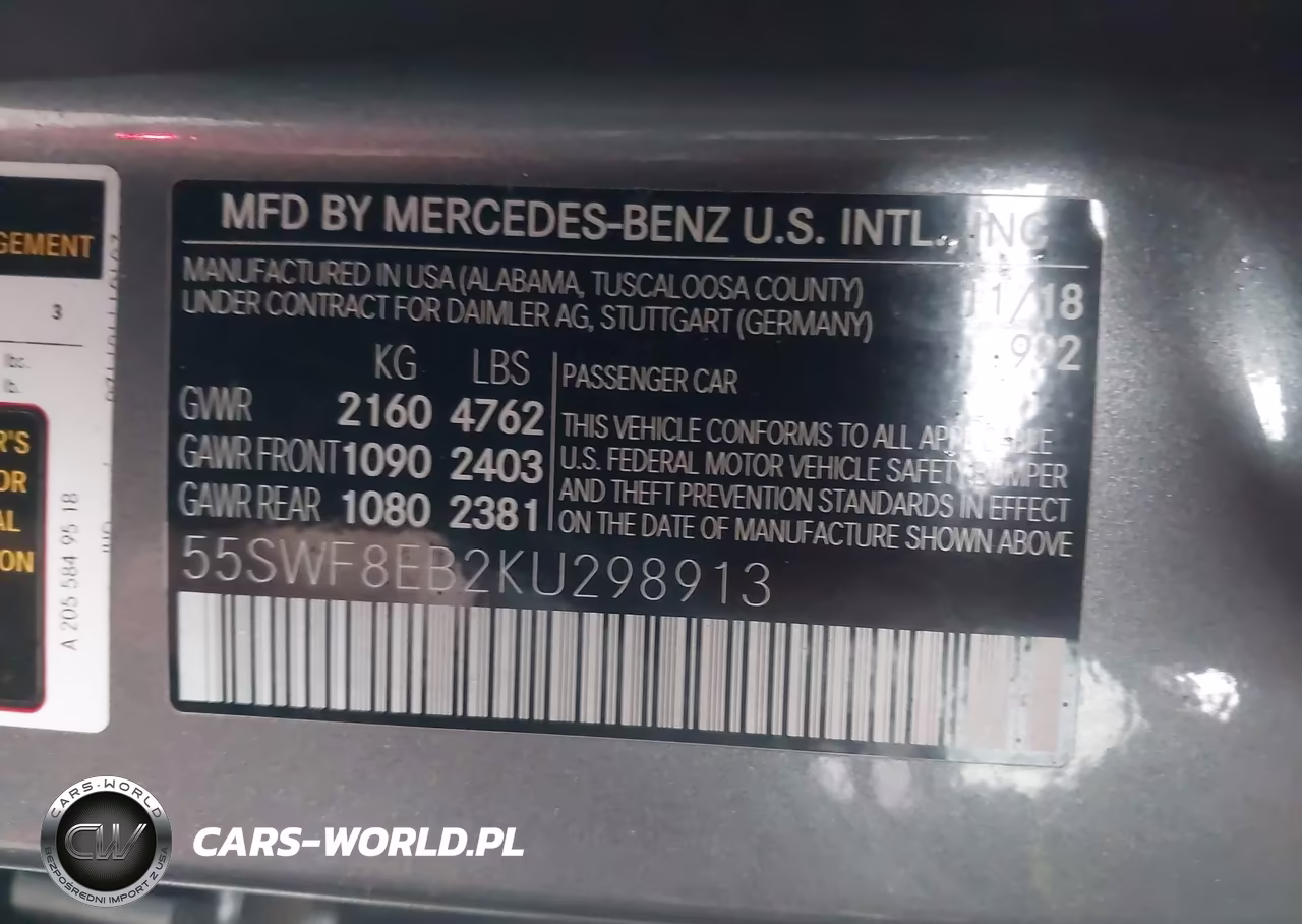 2019 Mercedes-Benz C 300 4Matic VIN:55SWF8EB2KU298913 - 9