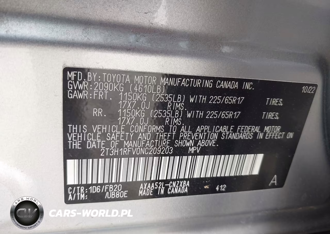 2022 Toyota Rav4 Le VIN:2T3H1RFV0NC209203 - 9