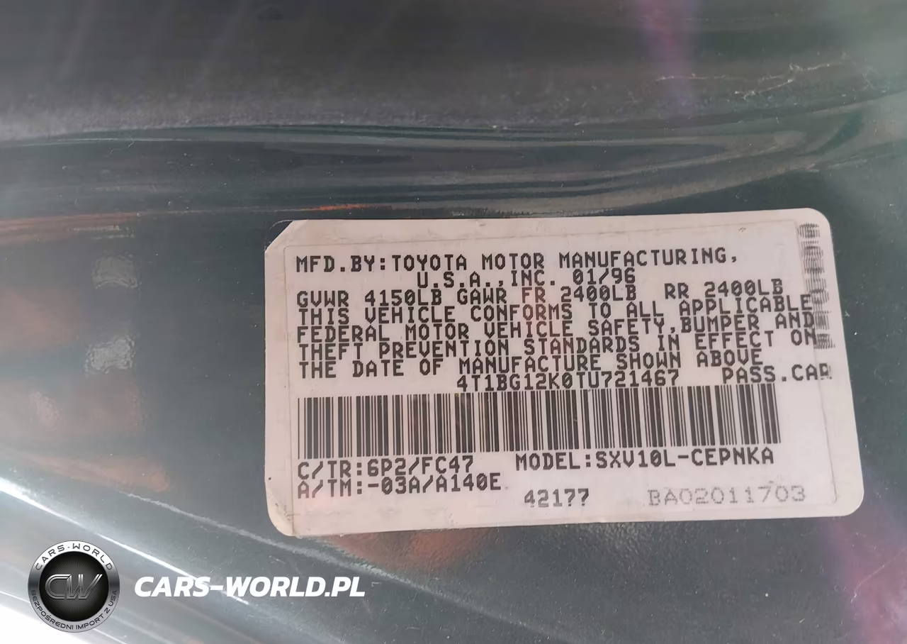 1996 Toyota Camry Dx-Le-Xle VIN:4T1BG12K0TU721467 - 9