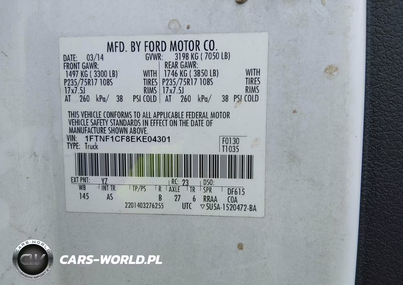 2014 Ford F-150 Xl VIN:1FTNF1CF8EKE04301 - 9