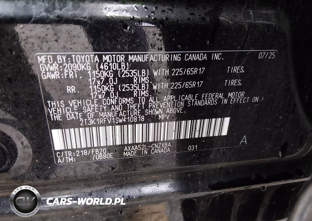 2025 Toyota Rav4 Le VIN:2T3K1RFV1SW410818 - 9