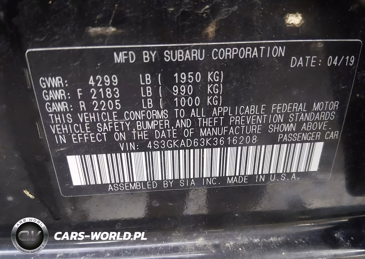 2019 Subaru Impreza 2.0I Premium VIN:4S3GKAD63K3616208 - 9