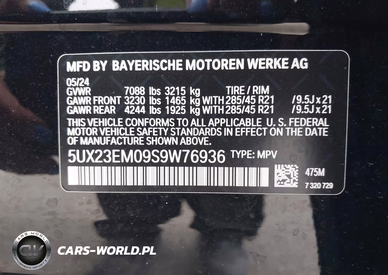 2025 BMW X7 xDrive40I VIN:5UX23EM09S9W76936 - 9
