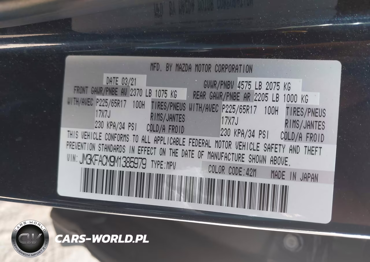 2021 Mazda Cx-5 Touring VIN:JM3KFACM9M1385979 - 9