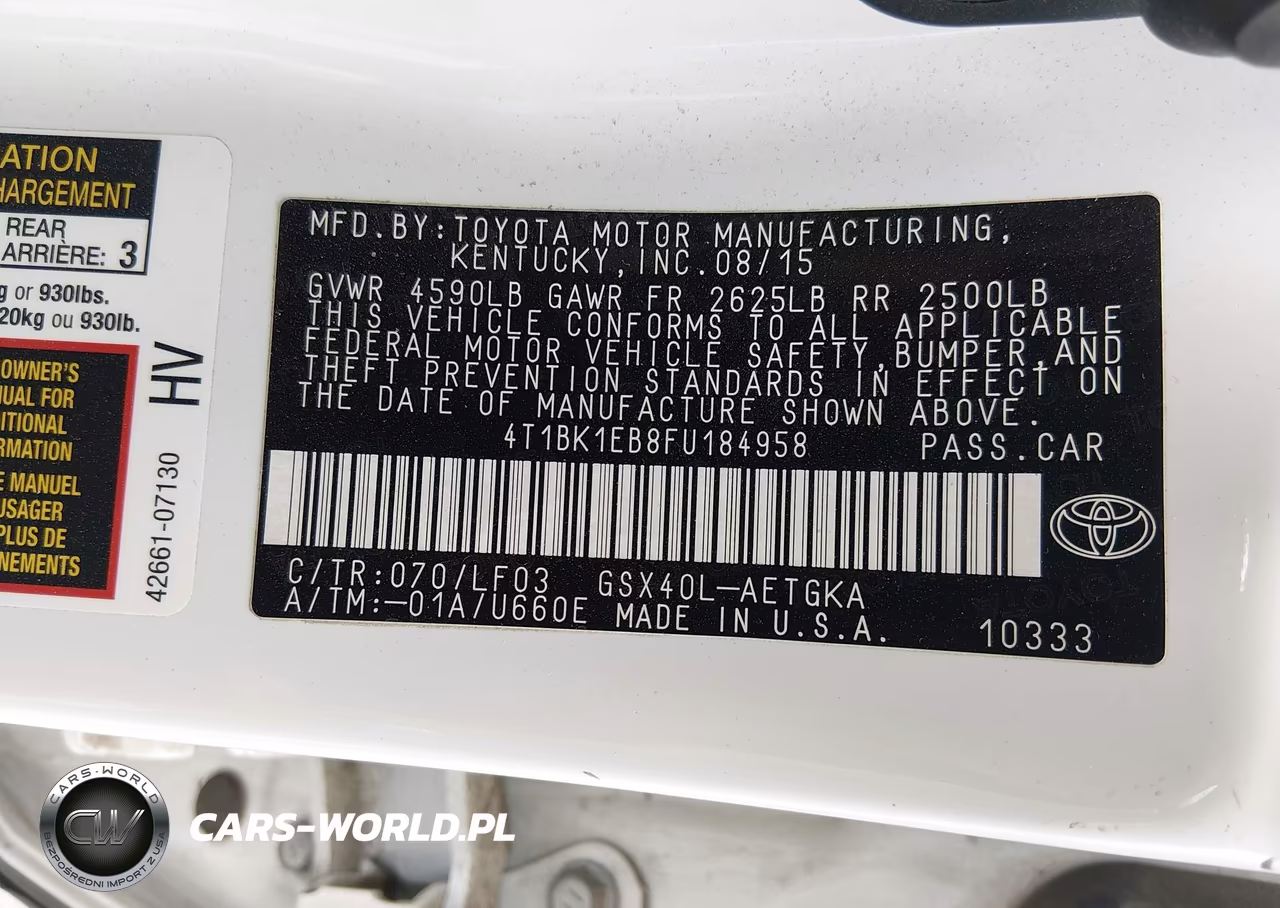 2015 Toyota Avalon Xle Premium VIN:4T1BK1EB8FU184958 - 9